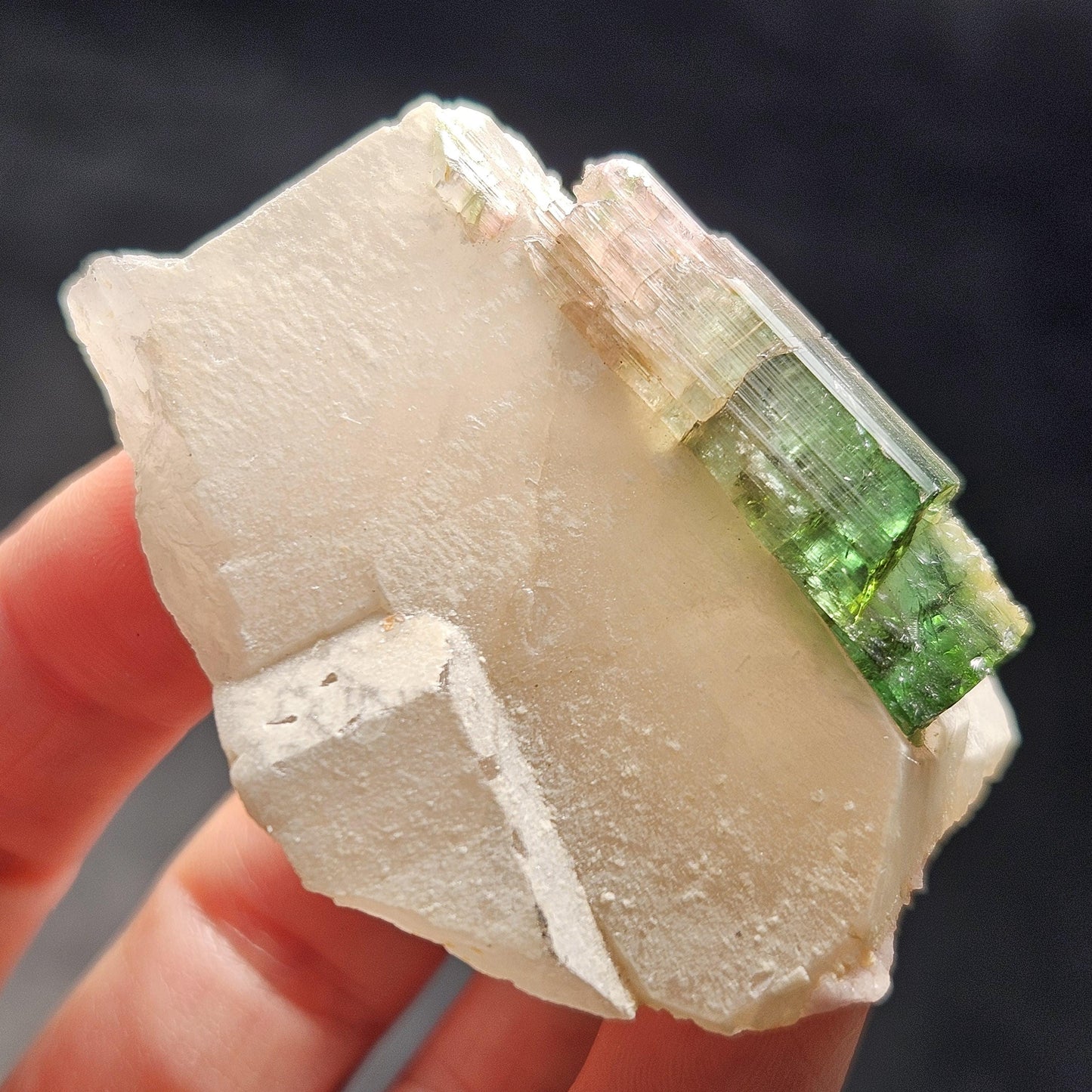 Watermelon Tourmaline on Quartz 53.32g