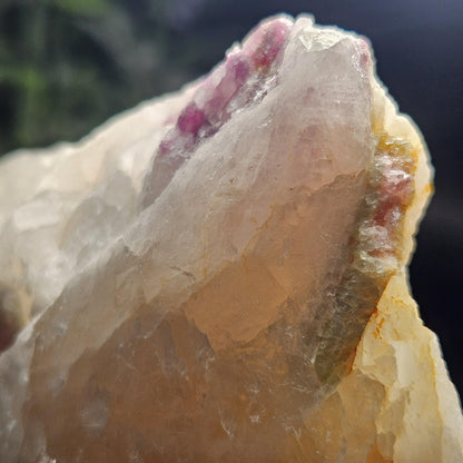 Pink Tourmaline in Lepidolite & Quartz from Brazil 293g, Watermelon Tourmaline, Raw Brazilian Tourmaline Specimen, Lepidolite Crystal