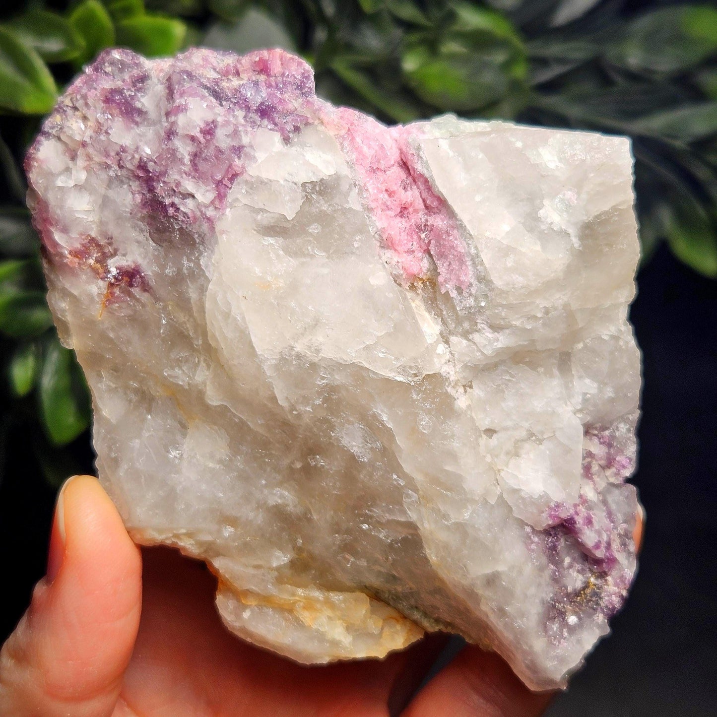 Pink Tourmaline in Lepidolite & Quartz from Brazil 293g, Watermelon Tourmaline, Raw Brazilian Tourmaline Specimen, Lepidolite Crystal