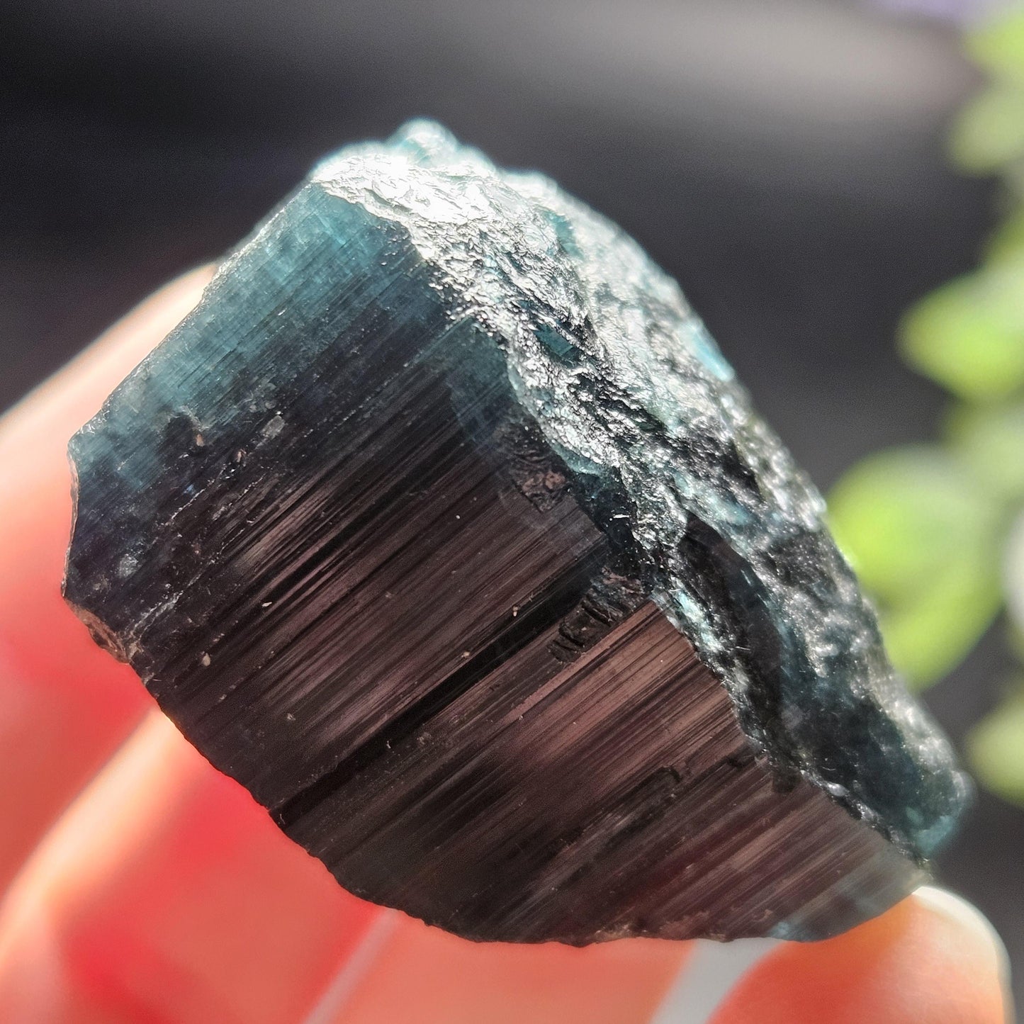 Blue Tourmaline Crystal 47.67g, Indicolite Specimen from Brazil, Blue Indicolite Crystal, Bicolor Tourmaline