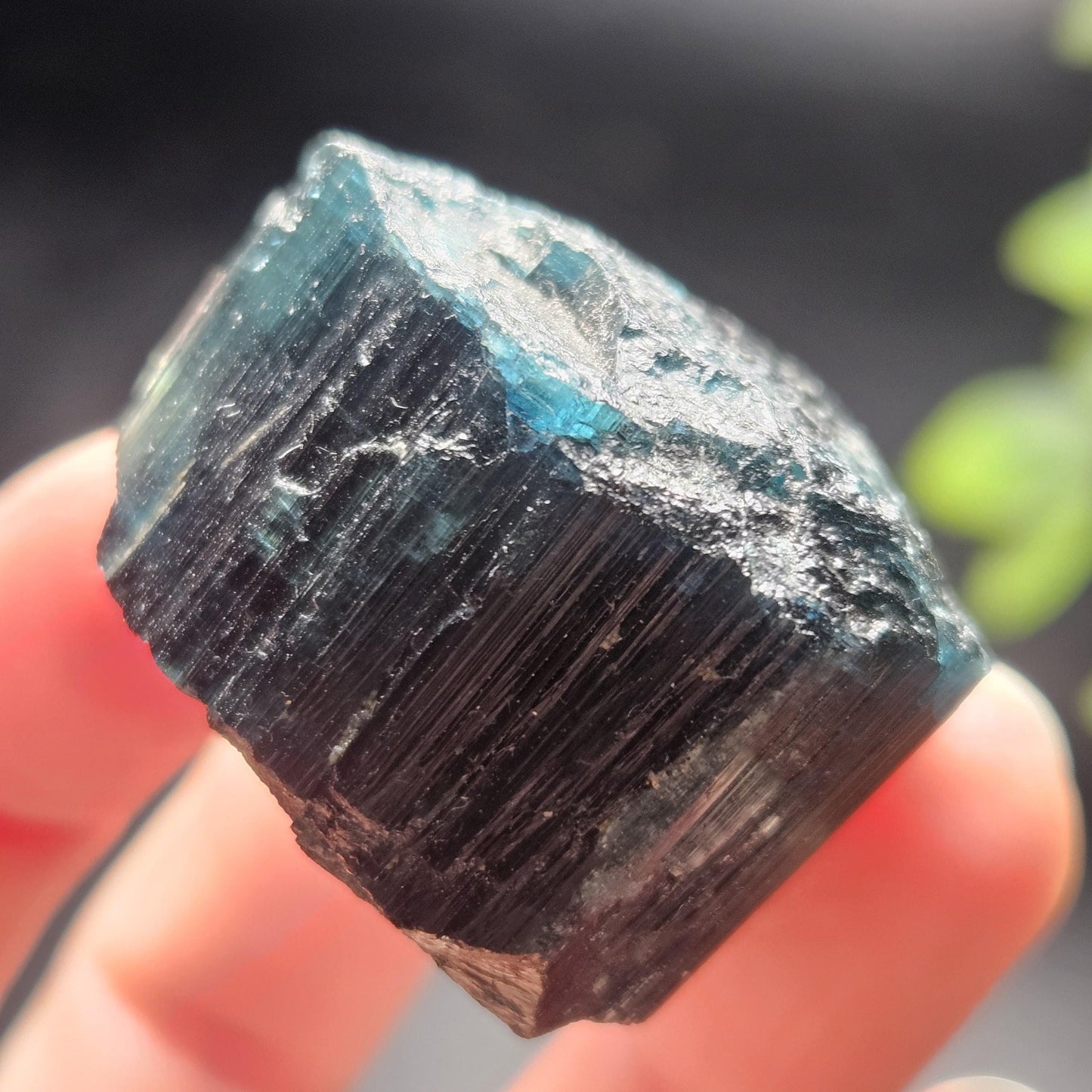 Blue Tourmaline Crystal 47.67g, Indicolite Specimen from Brazil, Blue Indicolite Crystal, Bicolor Tourmaline