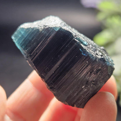 Blue Tourmaline Crystal 47.67g, Indicolite Specimen from Brazil, Blue Indicolite Crystal, Bicolor Tourmaline