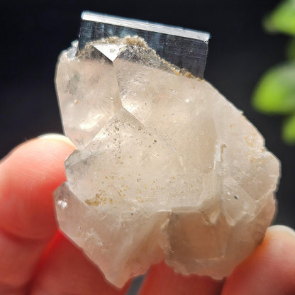 Blue Tourmaline on Quartz Crystal 26.15g, Indicolite Specimen from Brazil, Blue Indicolite Crystal, Tourmaline and Quartz