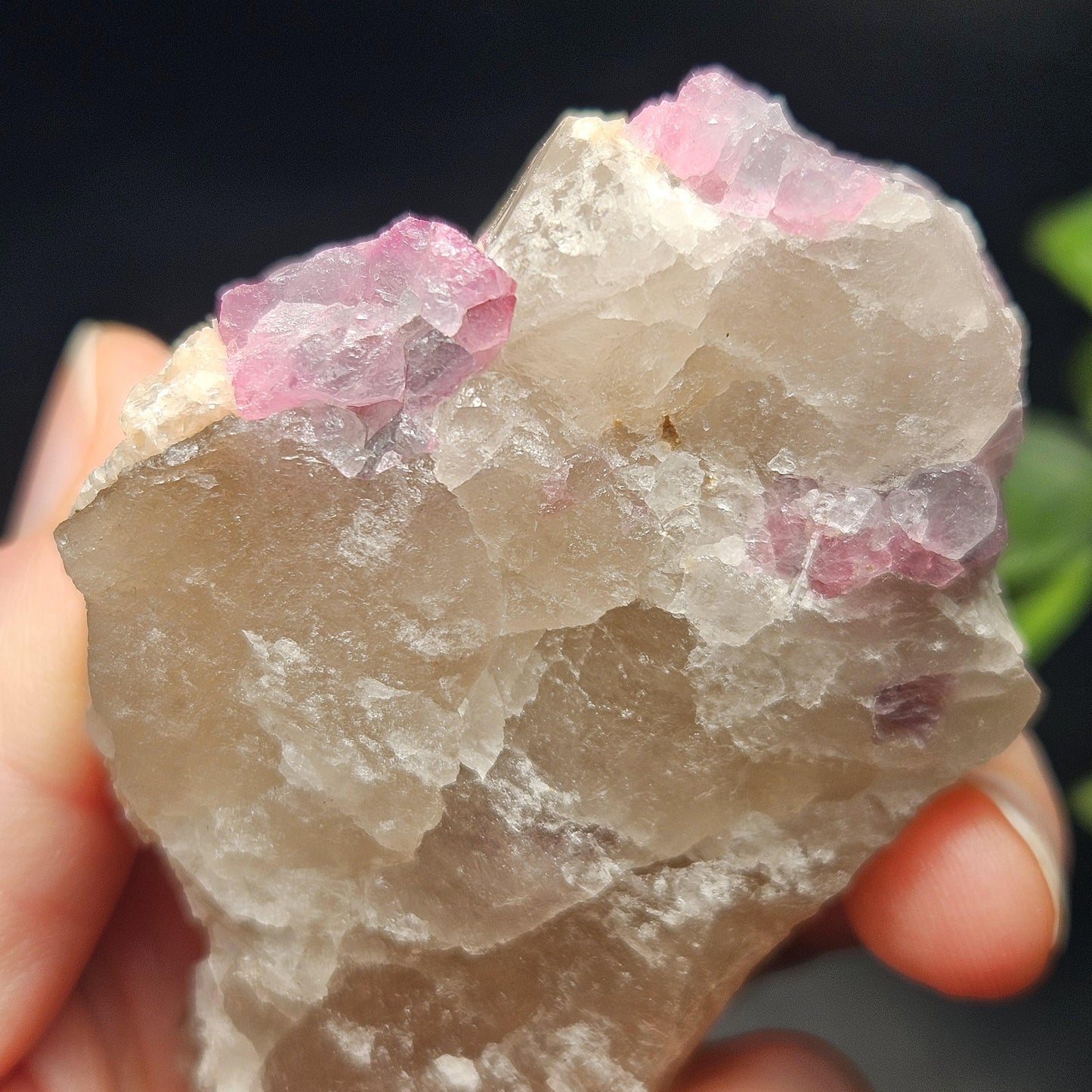 Purple Tourmaline in Quartz from Brazil 187g, Raw Brazilian Tourmaline Specimen, Pink Tourmaline Crystal, Purple Tourmaline Specimen