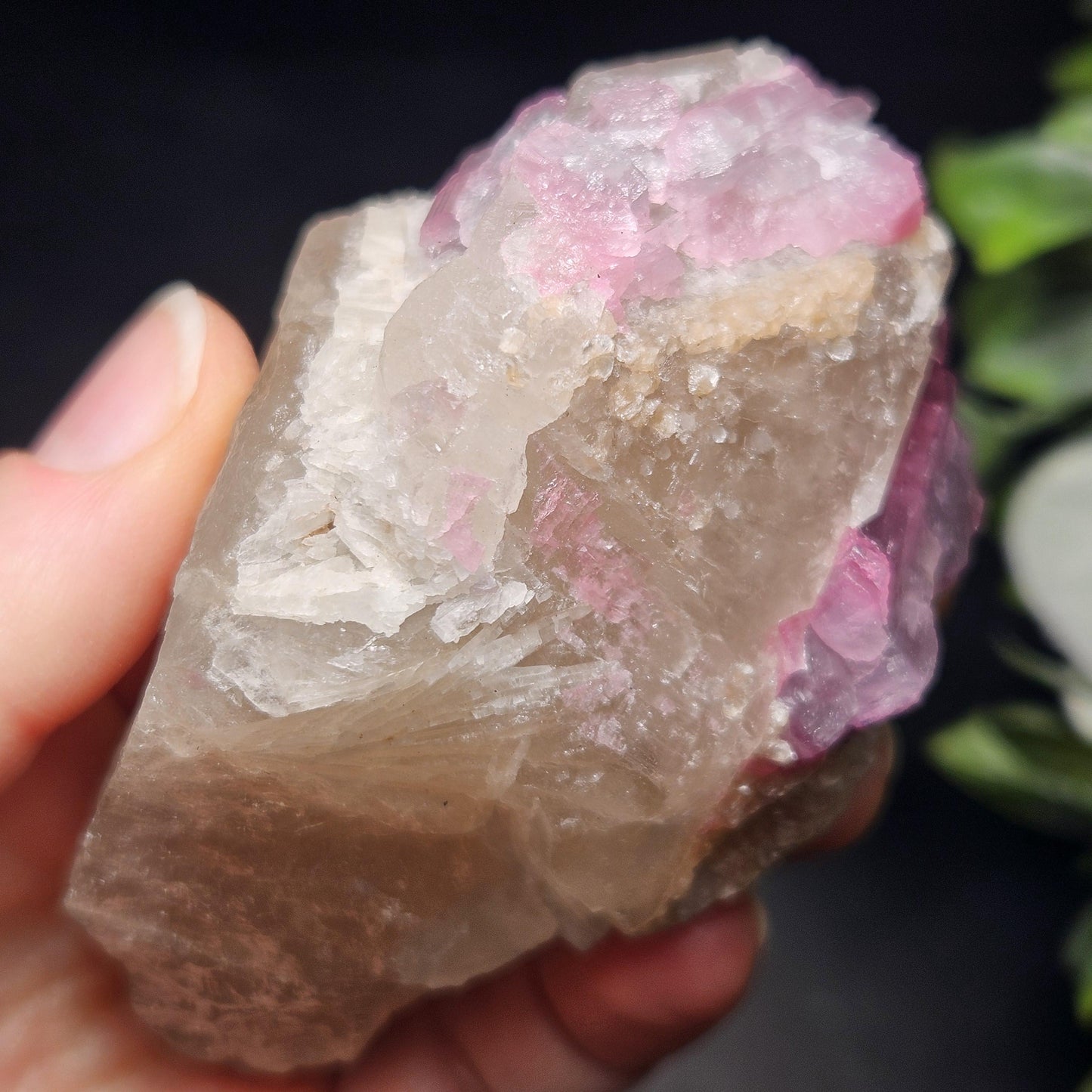 Purple Tourmaline in Quartz from Brazil 187g, Raw Brazilian Tourmaline Specimen, Pink Tourmaline Crystal, Purple Tourmaline Specimen