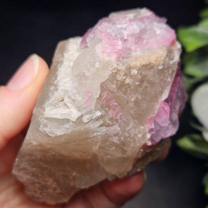 Purple Tourmaline in Quartz from Brazil 187g, Raw Brazilian Tourmaline Specimen, Pink Tourmaline Crystal, Purple Tourmaline Specimen