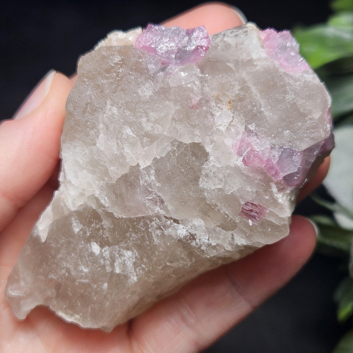 Purple Tourmaline in Quartz from Brazil 187g, Raw Brazilian Tourmaline Specimen, Pink Tourmaline Crystal, Purple Tourmaline Specimen