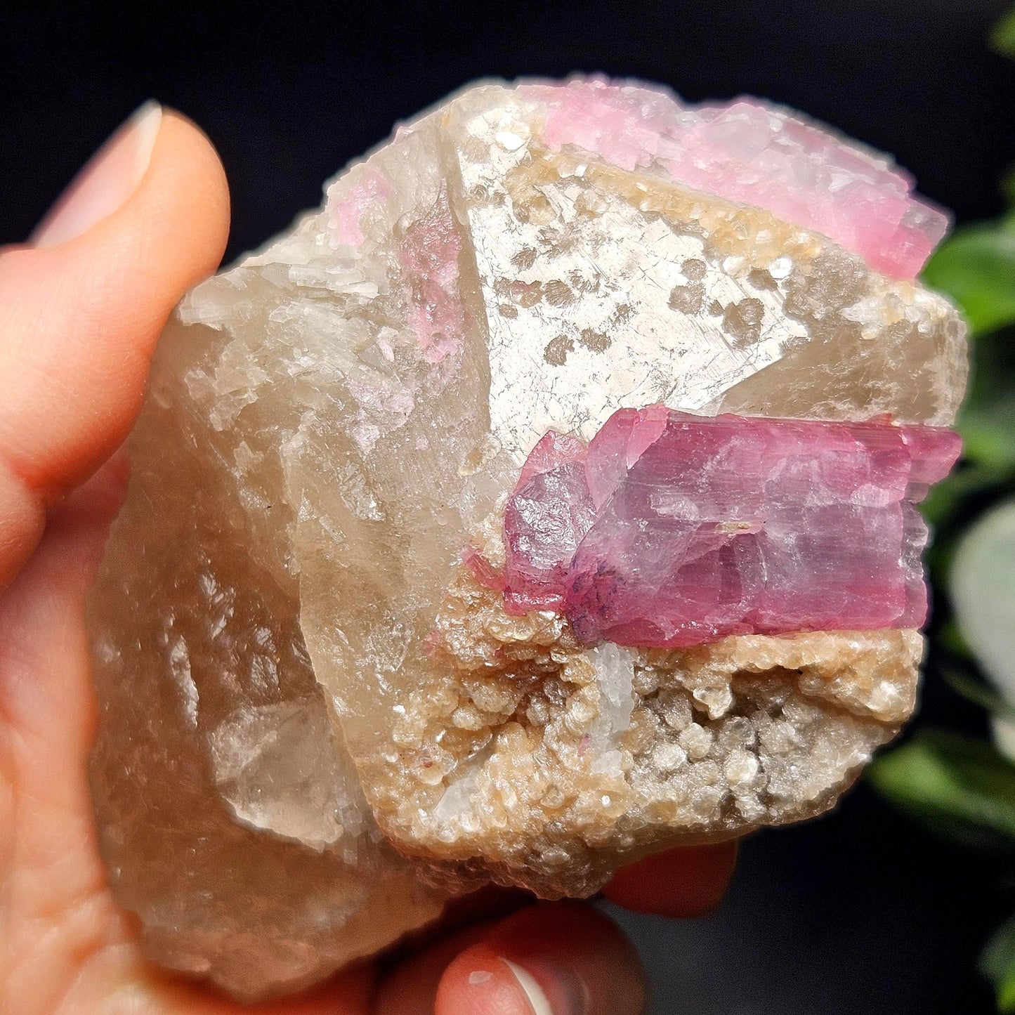 Purple Tourmaline in Quartz from Brazil 187g, Raw Brazilian Tourmaline Specimen, Pink Tourmaline Crystal, Purple Tourmaline Specimen