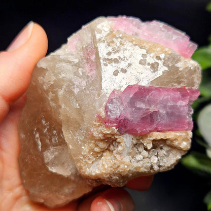 Purple Tourmaline in Quartz from Brazil 187g, Raw Brazilian Tourmaline Specimen, Pink Tourmaline Crystal, Purple Tourmaline Specimen