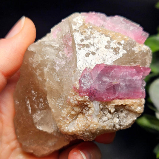 Purple Tourmaline in Quartz from Brazil 187g, Raw Brazilian Tourmaline Specimen, Pink Tourmaline Crystal, Purple Tourmaline Specimen