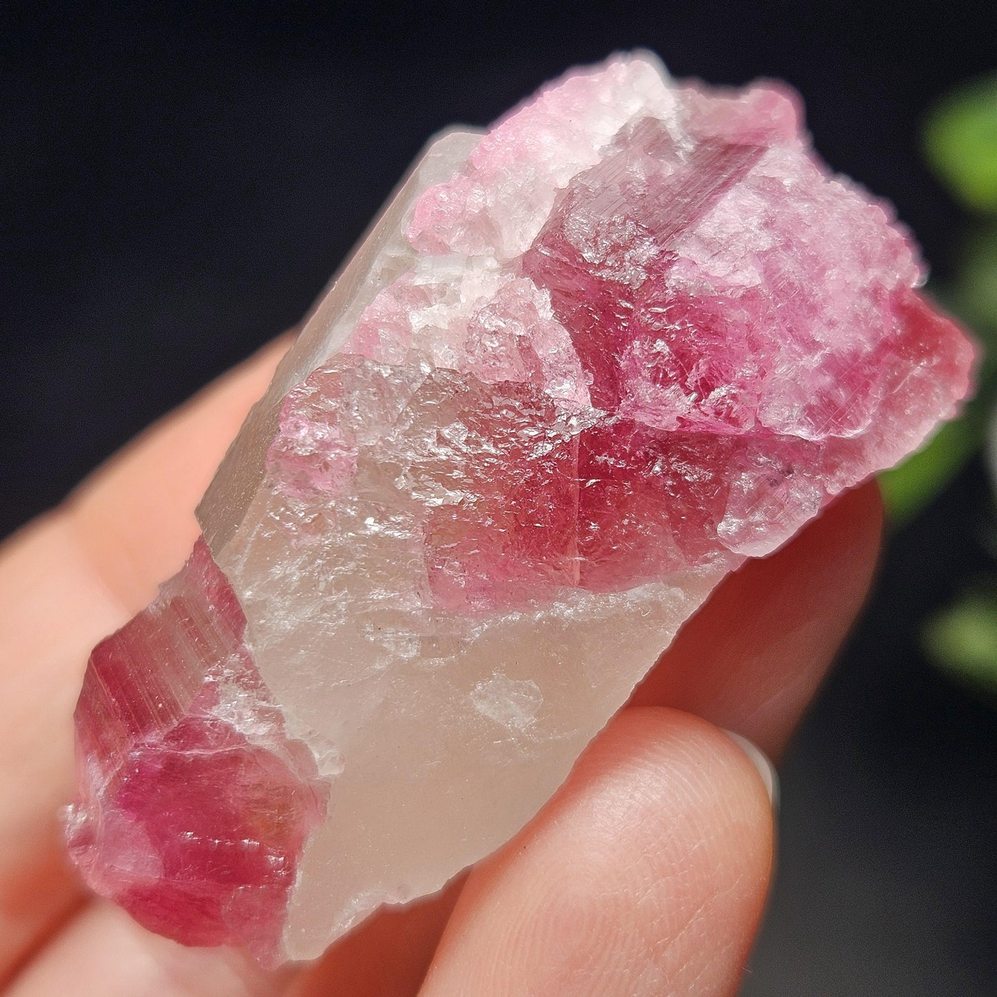 Pink Watermelon Tourmaline in Quartz from Brazil 29.64g, Raw Brazilian Tourmaline Specimen, Pink Tourmaline Crystal