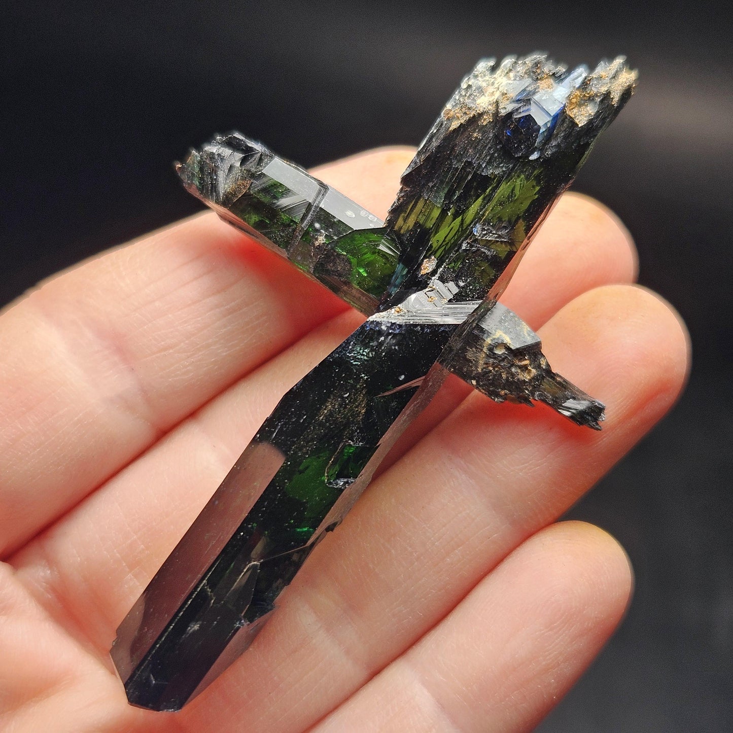 Vivianite Crystal Specimen 19.10g, Terminated Vivianite Crystal, Raw Blue