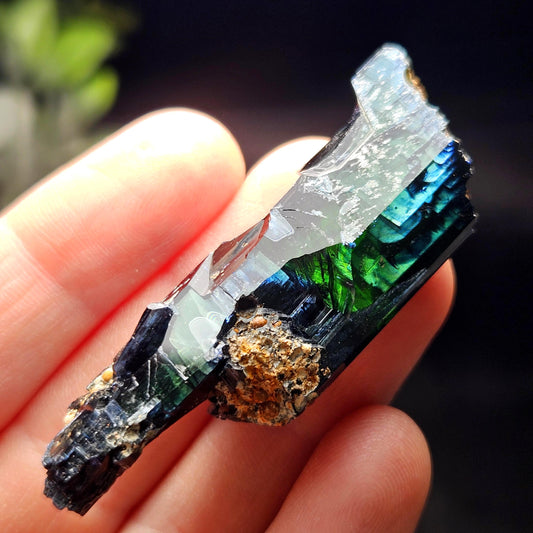 Vivianite Crystal Specimen 15.36g, Terminated Vivianite Crystal, Raw Blue