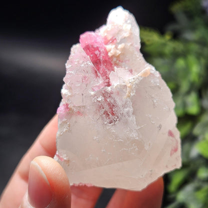 Bubblegum Pink Tourmaline in Quartz from Brazil 121.67g, Raw Brazilian Tourmaline Specimen, Pink Tourmaline Crystal