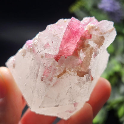 Bubblegum Pink Tourmaline in Quartz from Brazil 121.67g, Raw Brazilian Tourmaline Specimen, Pink Tourmaline Crystal