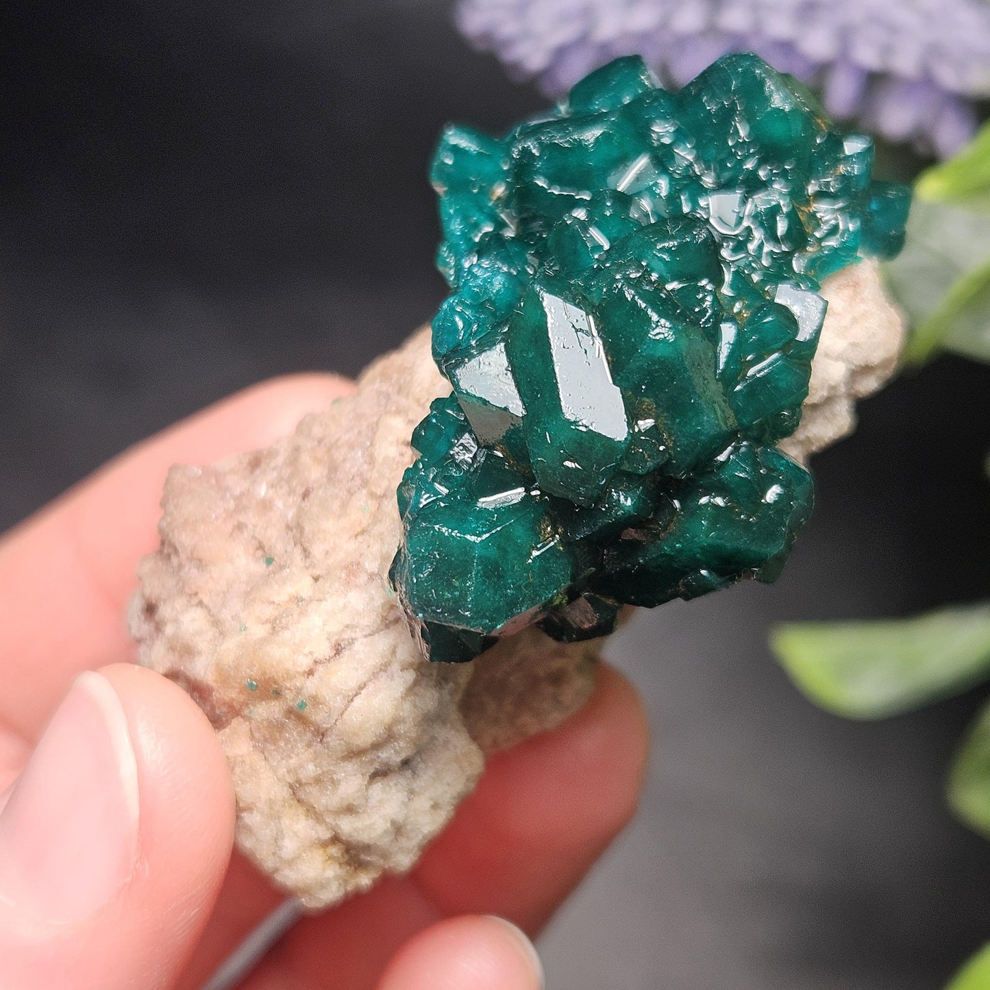 Dioptase Specimen from Congo 48.57g