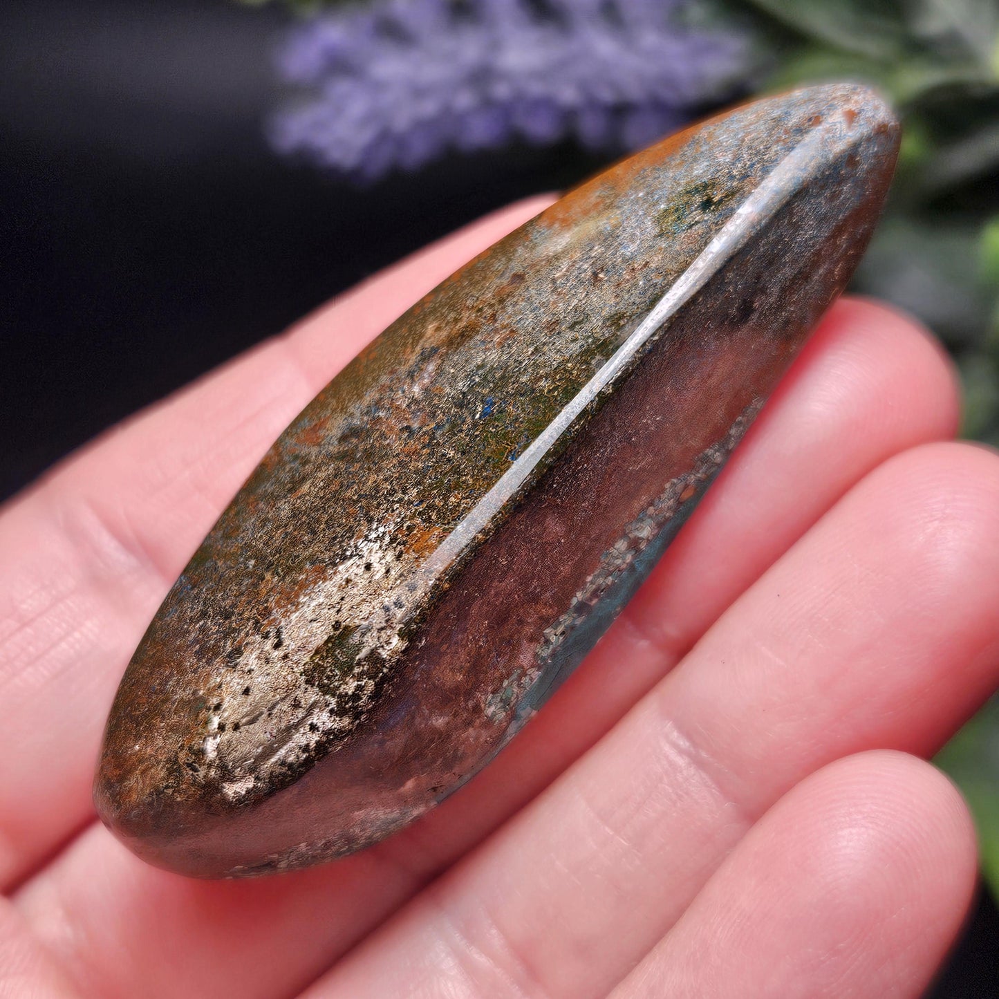 Polished Dioptase in Quartz Crystal 35.88g, Congo Dioptase Specimen, DRC Dioptase Crystal