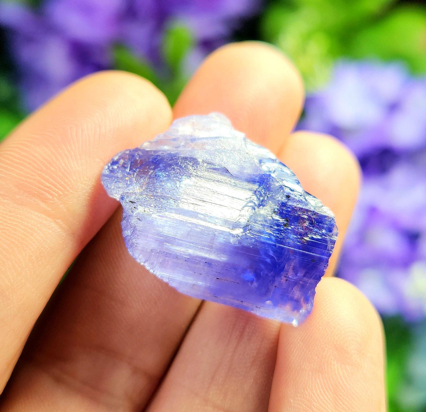 Tanzanite Crystal 7.65g, Etched Bicolor Tanzanite Gemstone, Tanzanite Crystal, Blue Purple Terminated Tanzanite