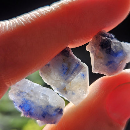 Raw Blue Sapphire Stone, Natural Himalayan Sapphire Crystal from Badakhshan, Color Zoning Sapphire