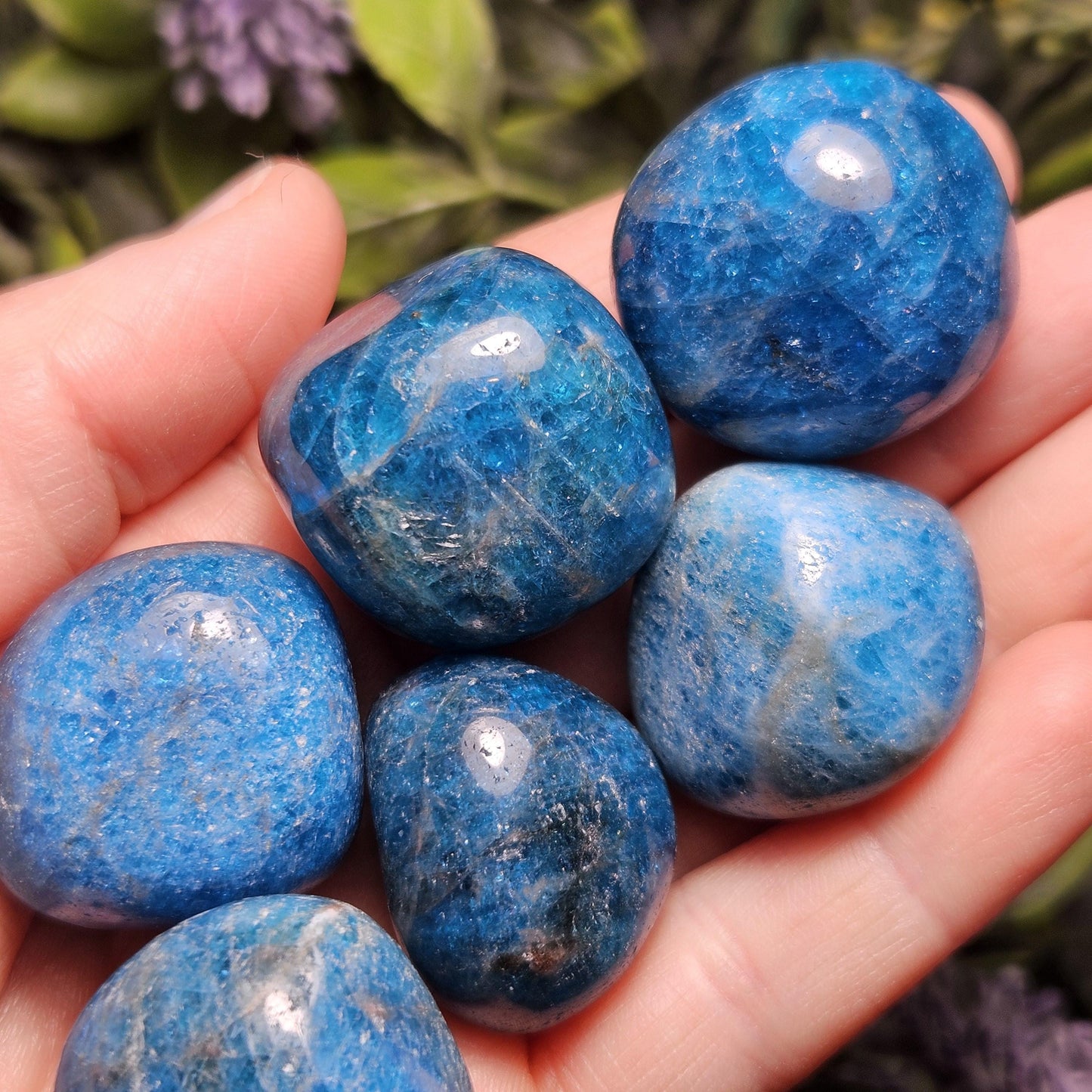 Blue Apatite Polished Crystal, Tumbled Blue Apatite, Polished Blue Apatite from Brazil