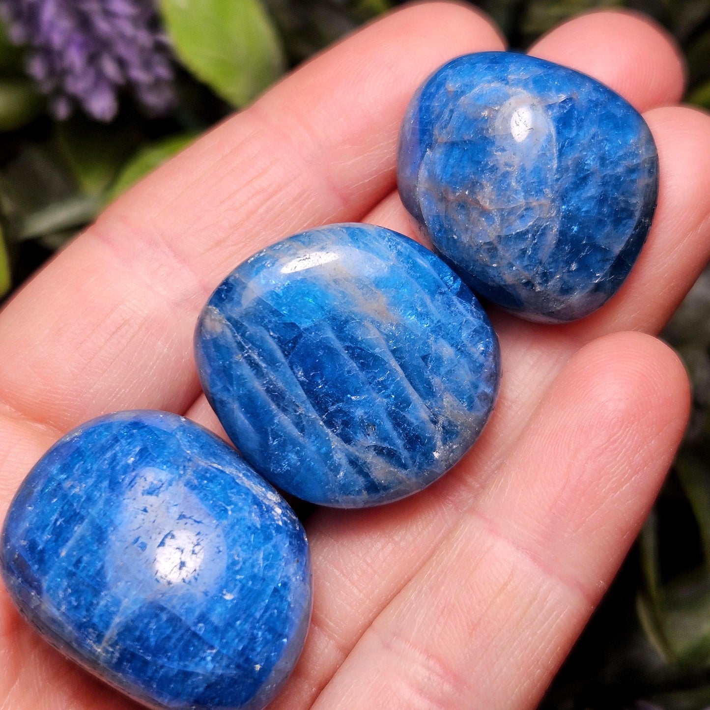 Blue Apatite Polished Crystal, Tumbled Blue Apatite, Polished Blue Apatite from Brazil
