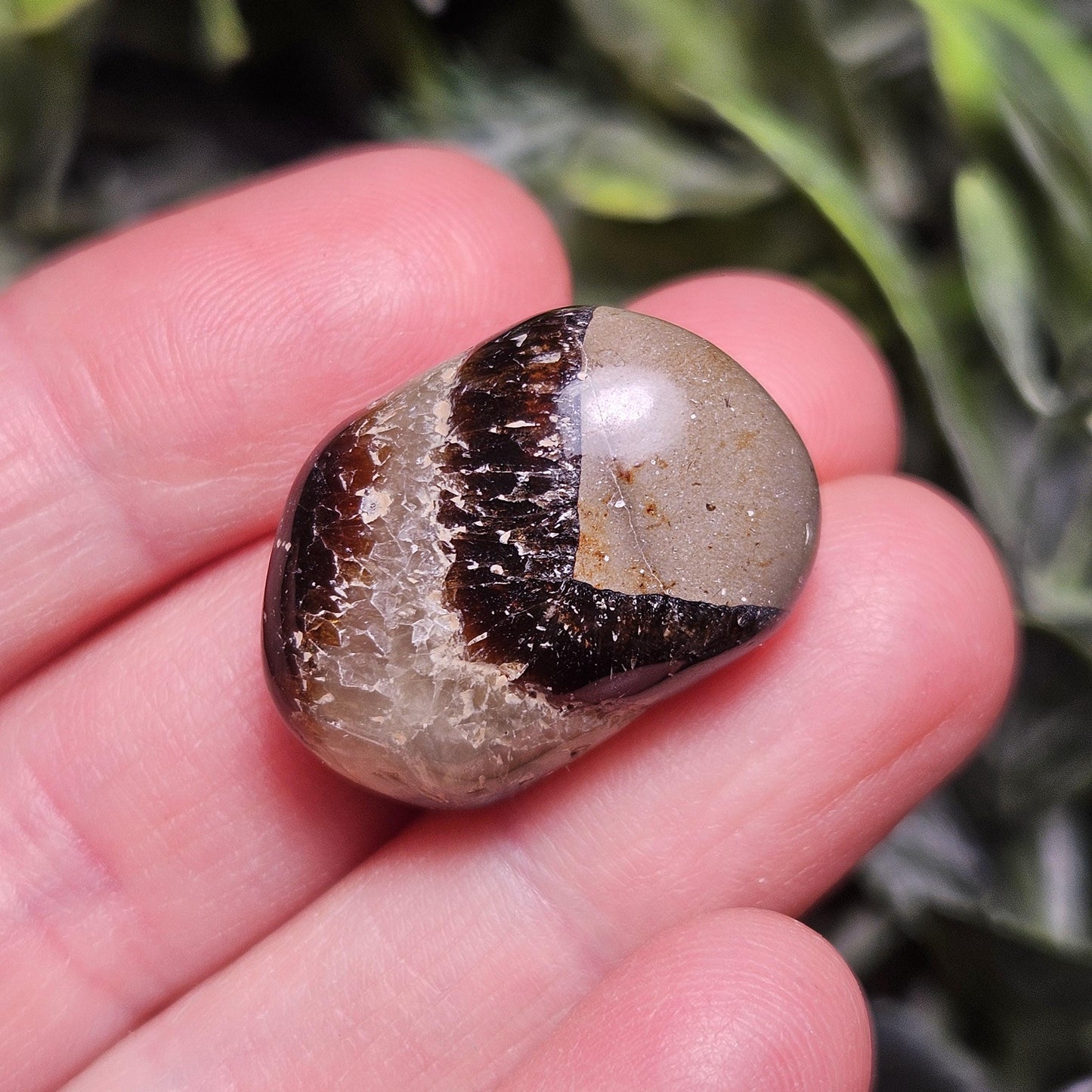 Tumbled Septarian Stone, Dragon Egg Calcite Geode, Septarian Stone Crystal Specimen