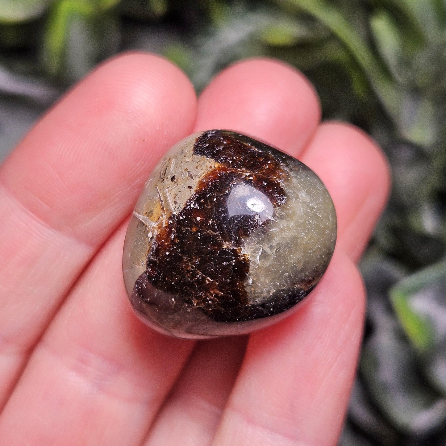 Tumbled Septarian Stone, Dragon Egg Calcite Geode, Septarian Stone Crystal Specimen