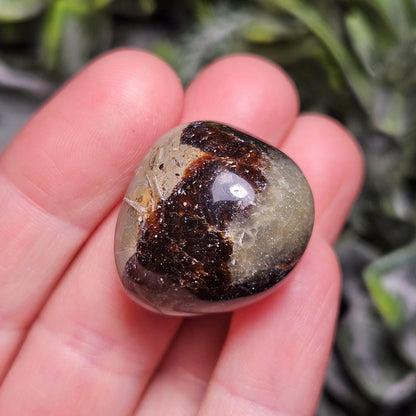 Tumbled Septarian Stone, Dragon Egg Calcite Geode, Septarian Stone Crystal Specimen