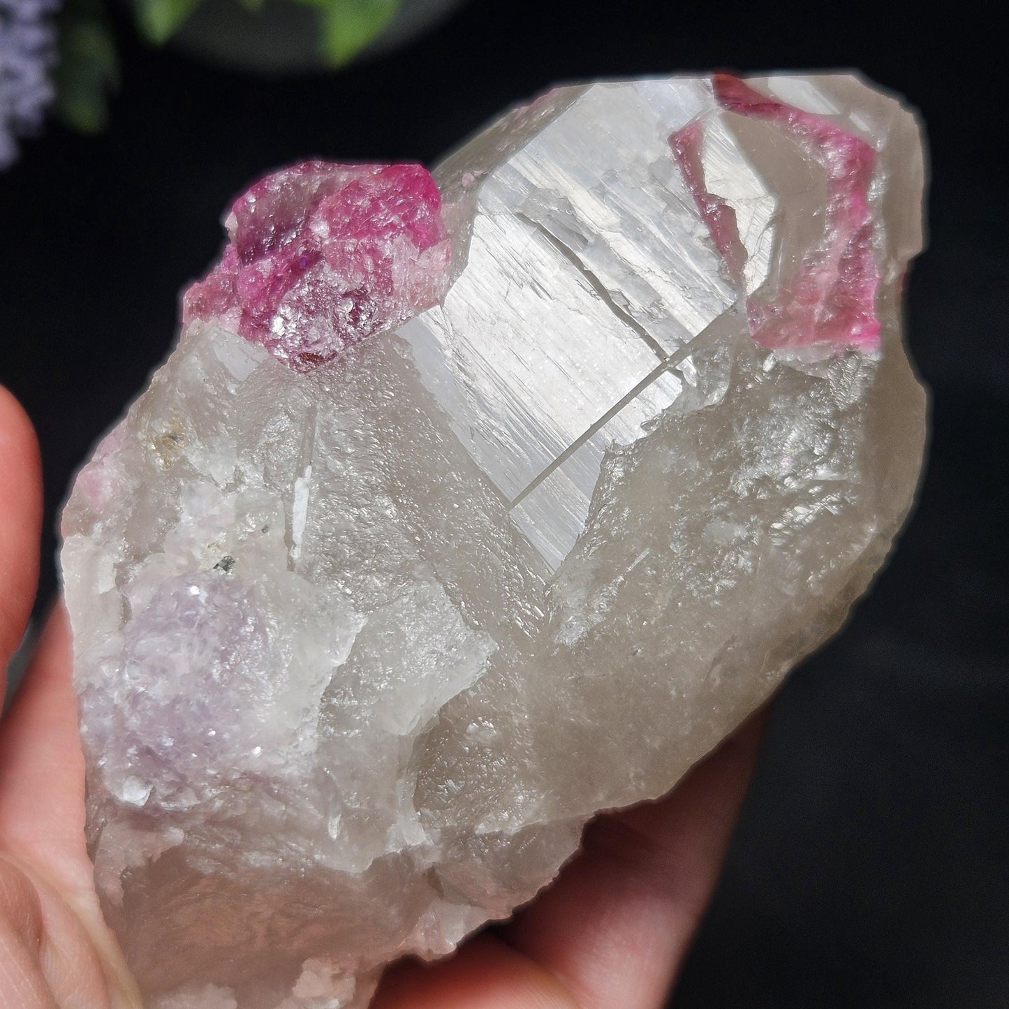 Pink Tourmaline in Quartz from Brazil 384.11g