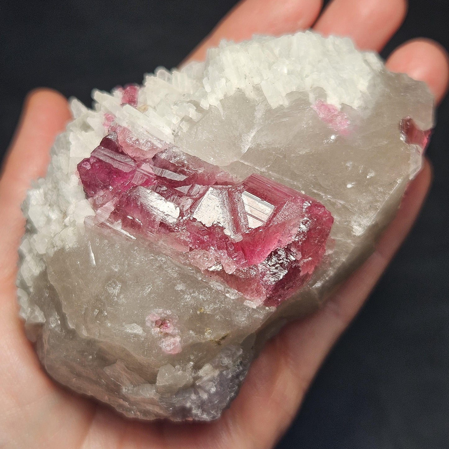 Pink Tourmaline in Quartz from Brazil 384.11g