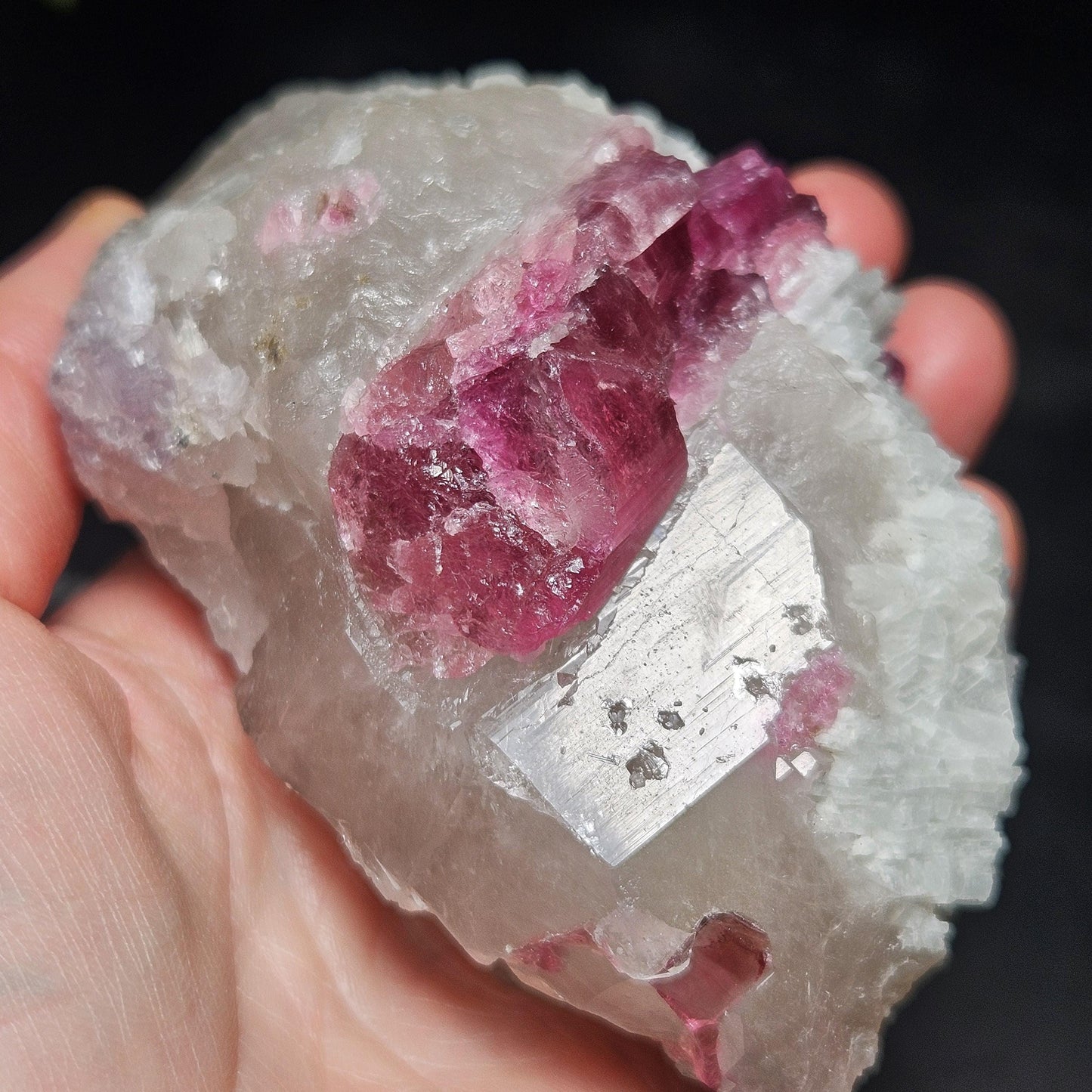 Pink Tourmaline in Quartz from Brazil 384.11g