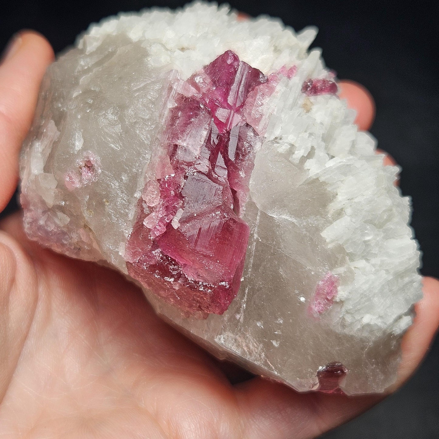 Pink Tourmaline in Quartz from Brazil 384.11g