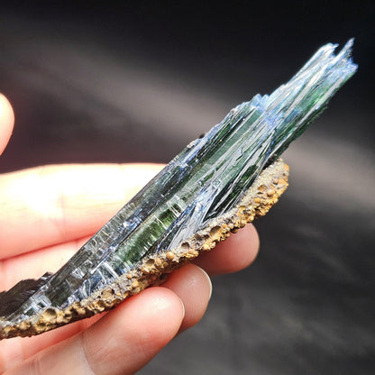 Vivianite Crystal Cluster 66.54g, Terminated Vivianite Crystal Specimen, Raw Blue