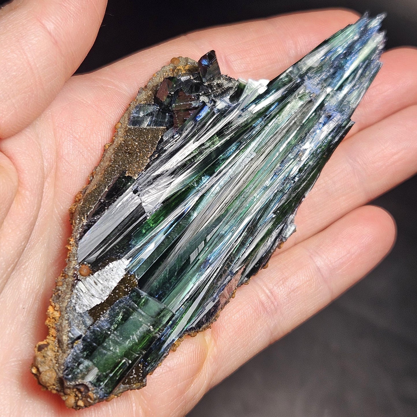 Vivianite Crystal Cluster 66.54g, Terminated Vivianite Crystal Specimen, Raw Blue