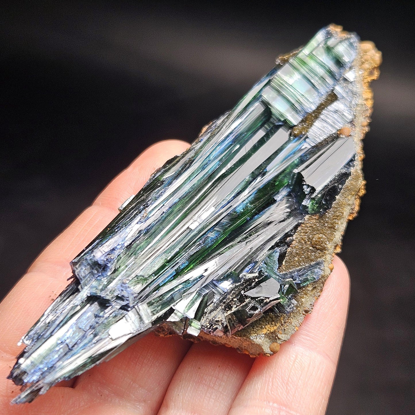 Vivianite Crystal Cluster 66.54g, Terminated Vivianite Crystal Specimen, Raw Blue