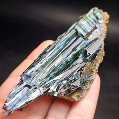Vivianite Crystal Cluster 66.54g, Terminated Vivianite Crystal Specimen, Raw Blue