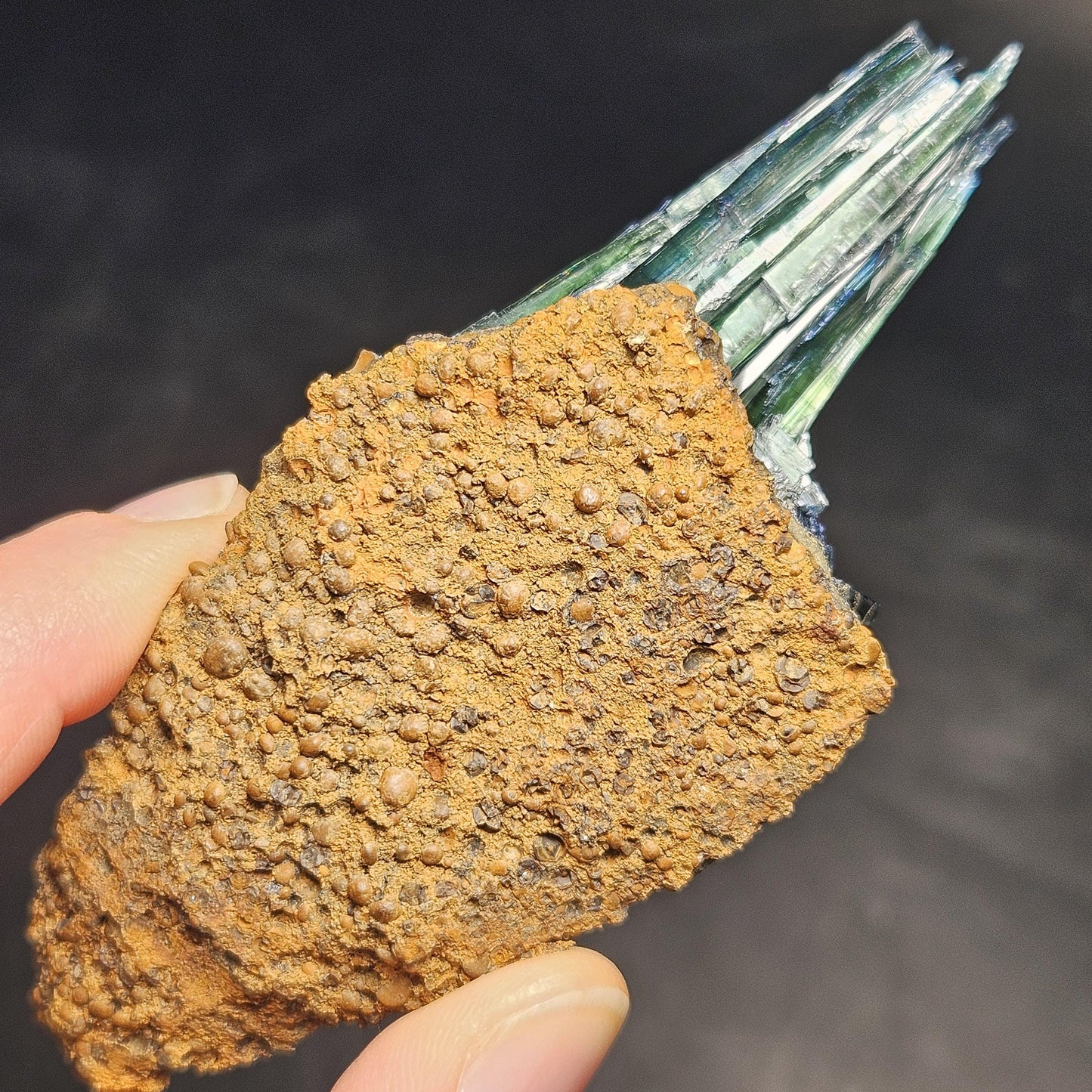 Vivianite Crystal Cluster 66.54g, Terminated Vivianite Crystal Specimen, Raw Blue