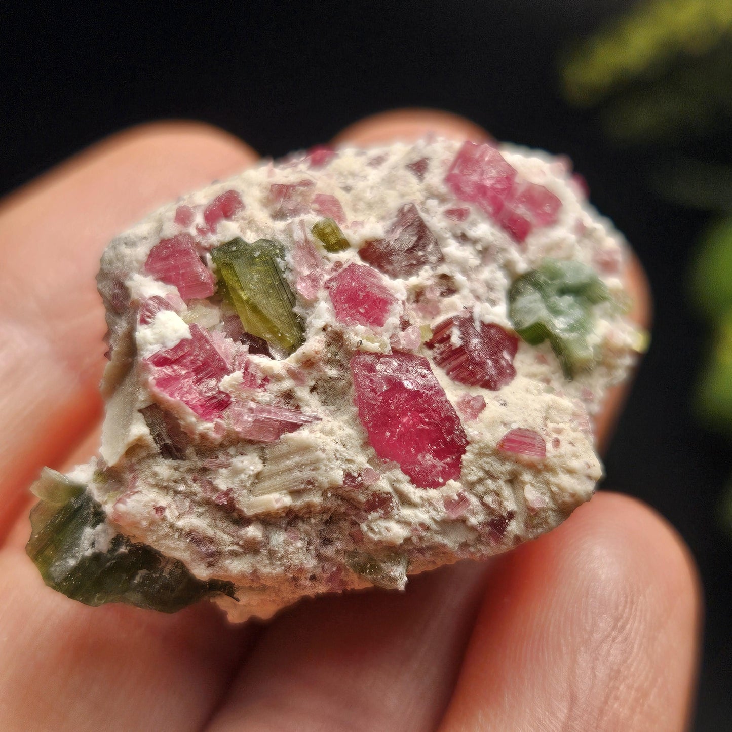 Green & Pink Tourmaline Crystal Specimen 4.96g, Brazilian Quartz with Tourmaline, Pink Tourmaline Specimen, Green Tourmaline Crystal