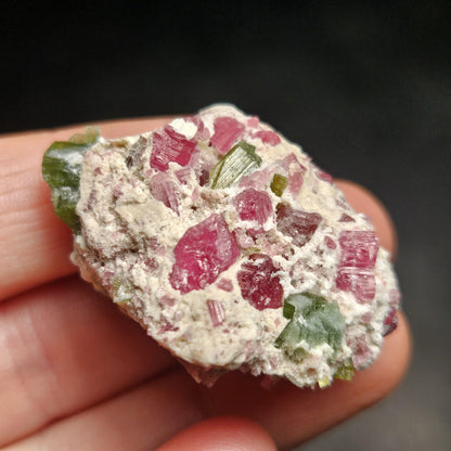 Green & Pink Tourmaline Crystal Specimen 4.96g, Brazilian Quartz with Tourmaline, Pink Tourmaline Specimen, Green Tourmaline Crystal