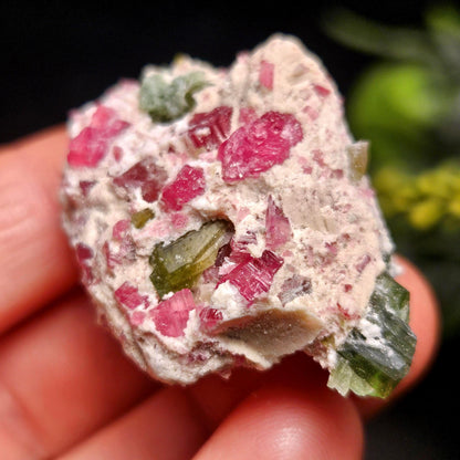 Green & Pink Tourmaline Crystal Specimen 4.96g, Brazilian Quartz with Tourmaline, Pink Tourmaline Specimen, Green Tourmaline Crystal