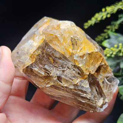 Rainbow Herkimer Diamond Quartz 231g, Skeletal Herkimer Crystal with Rainbow Inclusion, Golden Herkimer Diamond