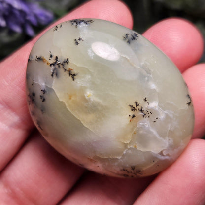 Dendritic Green Opal Palm Stone (1.25"+), Polished Dendritic Opal Crystal