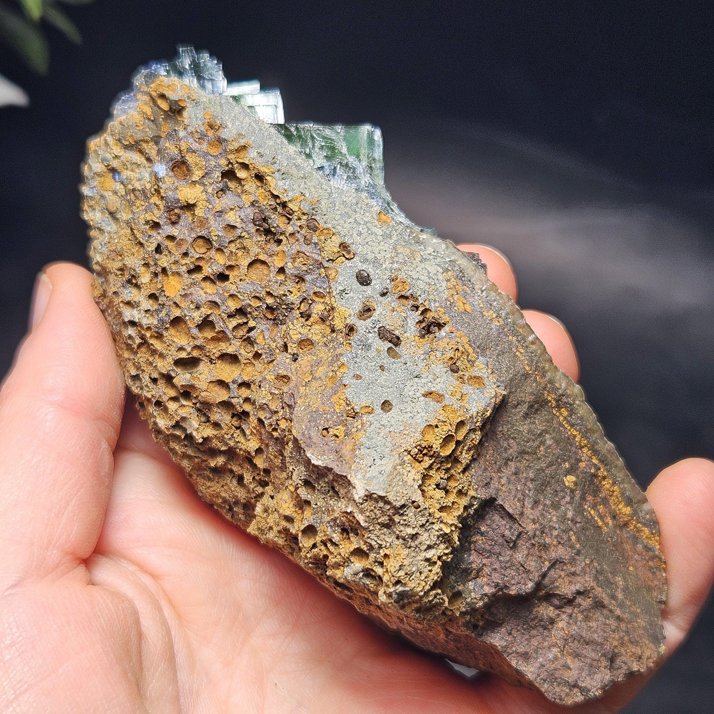 Vivianite Crystal Specimen 266g, Terminated Vivianite Crystal Cluster, Raw Blue