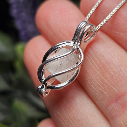 Phenacite Crystal Pendant, Phenacite Necklace, Phenacite Jewelry, Phenakite Pendant, Choose Silver Plated or Sterling Silver