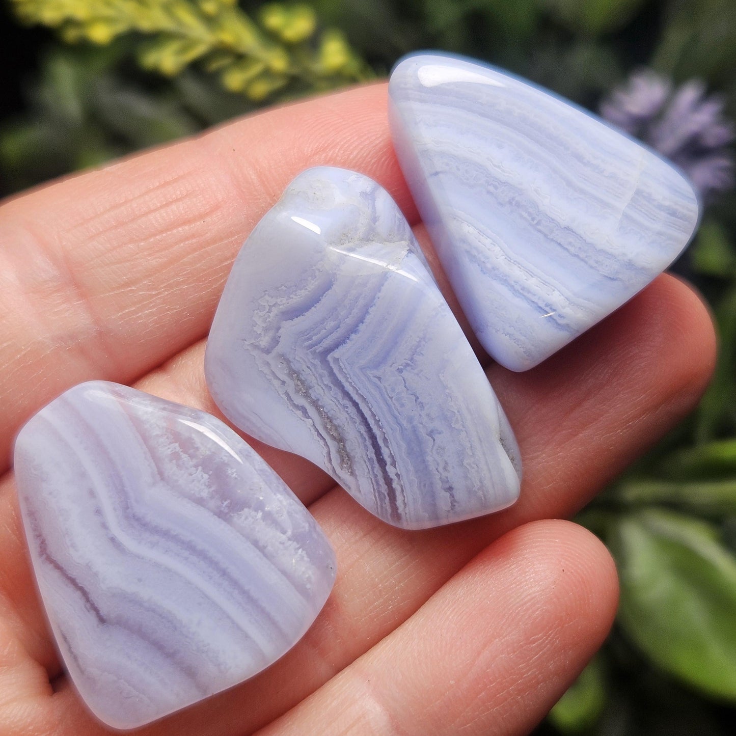 Blue Lace Agate Polished Specimen (0.75"), Namibian Blue Lace Agate, Namibia Blue Agate Crystal