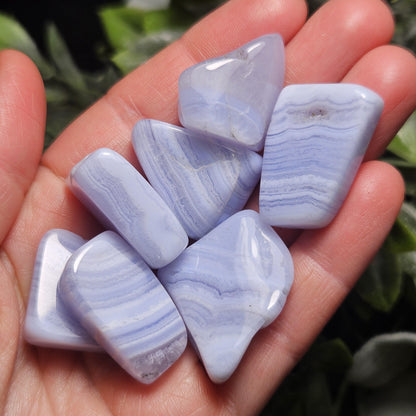 Blue Lace Agate Polished Specimen (0.75"), Namibian Blue Lace Agate, Namibia Blue Agate Crystal