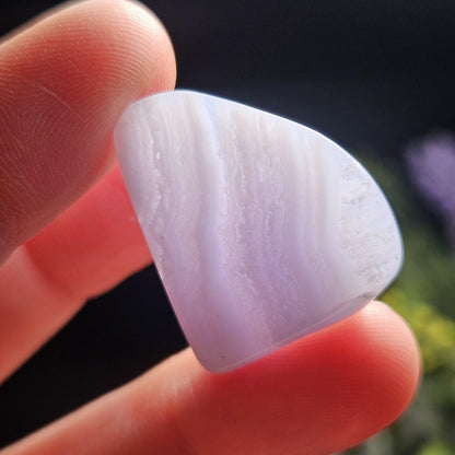 Blue Lace Agate Polished Specimen (0.75"), Namibian Blue Lace Agate, Namibia Blue Agate Crystal