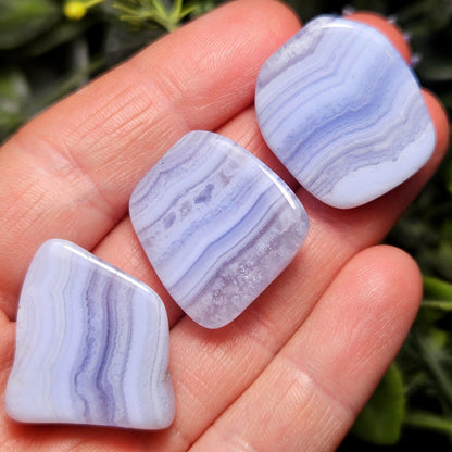 Blue Lace Agate Polished Specimen (0.75"), Namibian Blue Lace Agate, Namibia Blue Agate Crystal