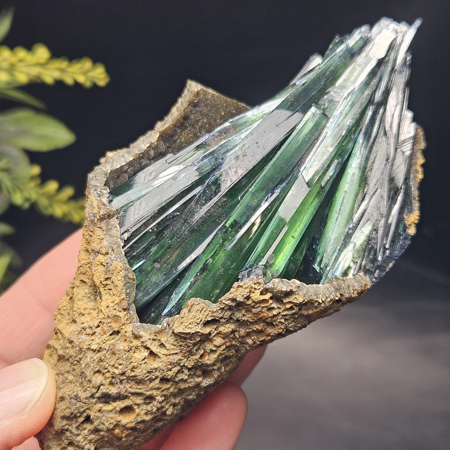 AAA Vivianite Crystal Cluster 200.45g, Terminated Vivianite Crystal Specimen, Raw Blue