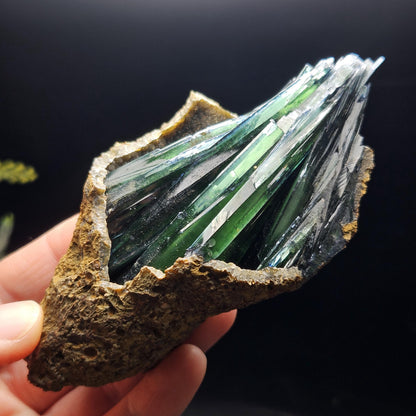 AAA Vivianite Crystal Cluster 200.45g, Terminated Vivianite Crystal Specimen, Raw Blue